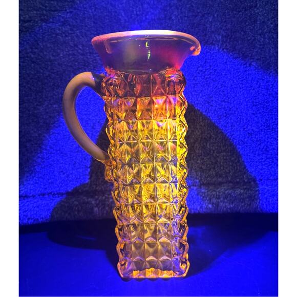 Vintage Diamond Small Pitcher Cadmium Glowing - Picture 3 of 10